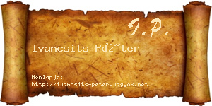 Ivancsits Péter névjegykártya