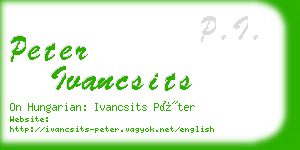 peter ivancsits business card